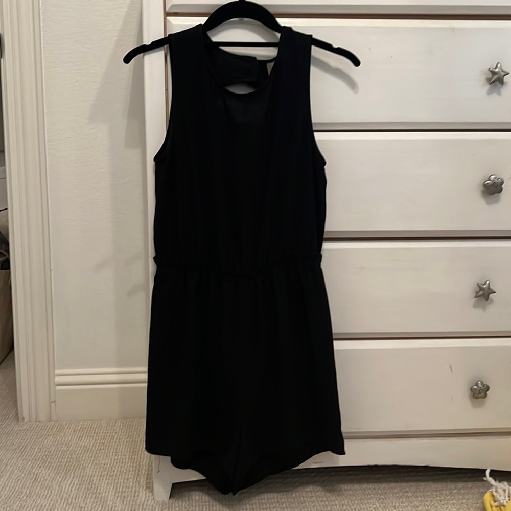 Open back black romper
